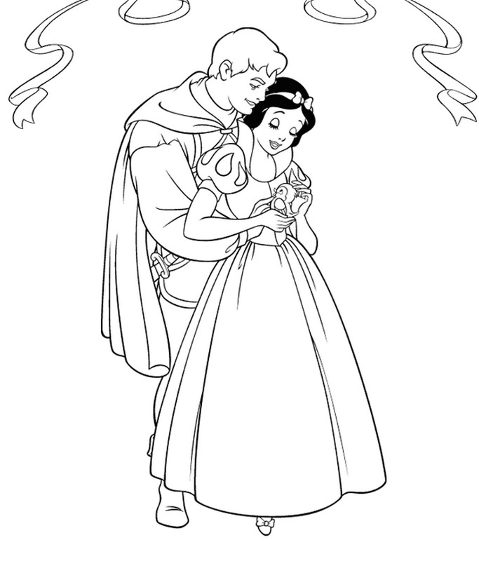 ausmalbild Der Prinz und seine Prinzessin