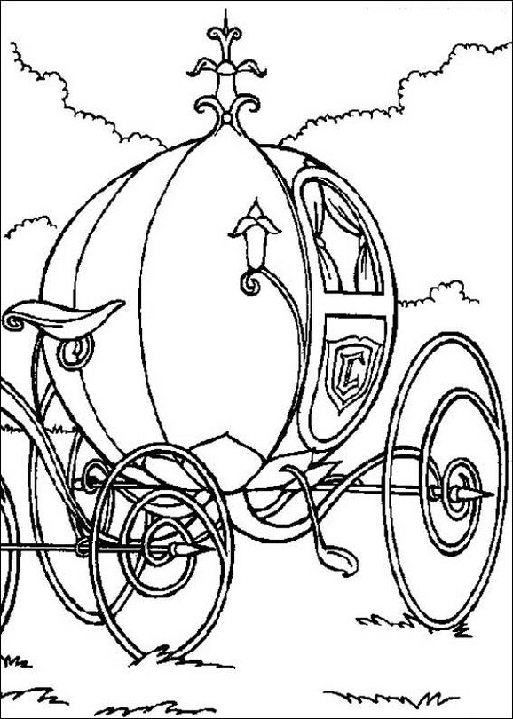 ausmalbild Die grosse Cinderella Kutsche