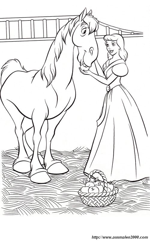 ausmalbild Die junge Ella mit seinem Pferd