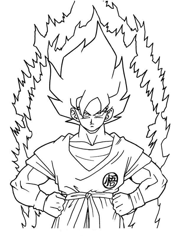 ausmalbild Son Goku Super Krieger