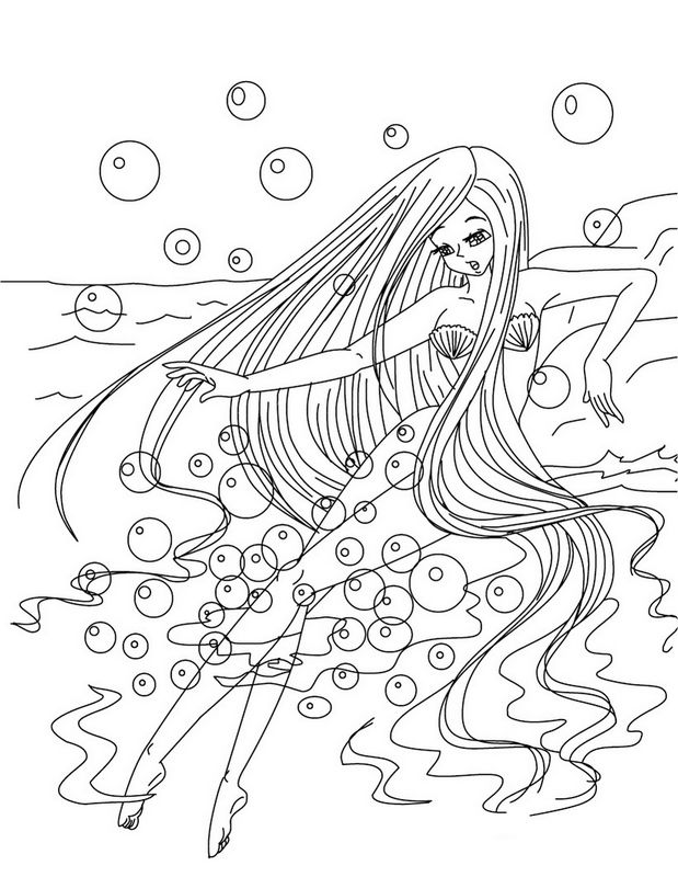 ausmalbild Die Geschichte von Arielle die Meerjungfrau