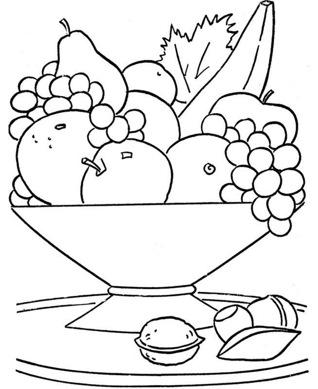 ausmalbild Einen Obstkorb