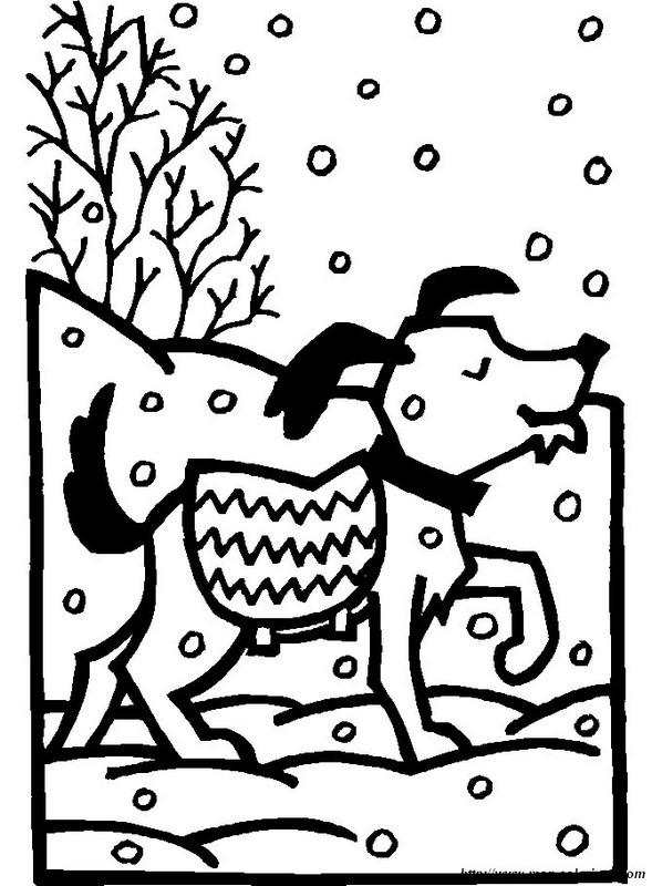 ausmalbild winter hund