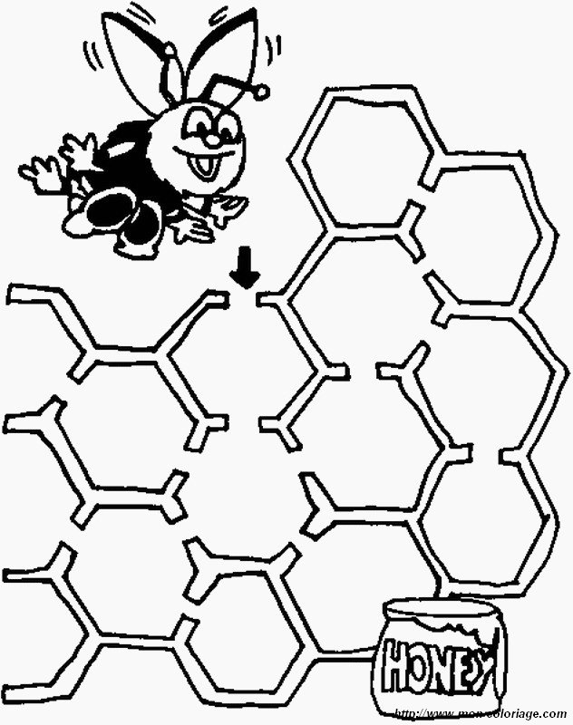 ausmalbild Eine Biene und guten Honig