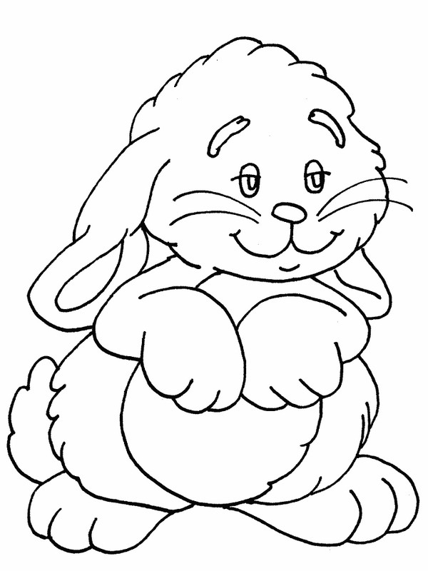 ausmalbild Kaninchen mit grossen Ohren