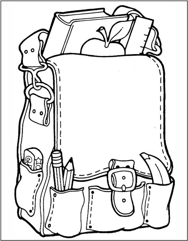ausmalbild Eine Aktentasche oder einen Rucksack