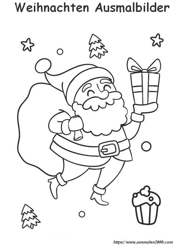 ausmalbild Helfen Sie den Weihnachtsmann in richtiger Zeit in alle Schornsteine transportieren
