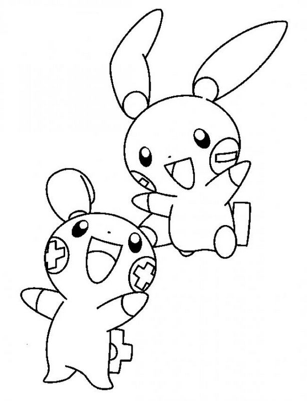ausmalbild Die Kinder von Pikachu