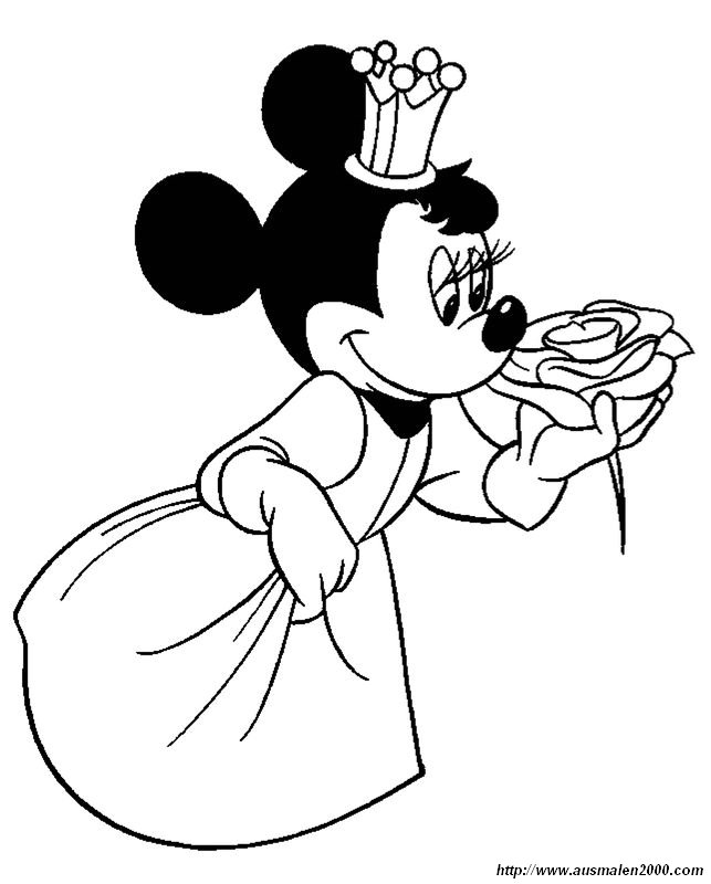 ausmalbild Minnie Prinzessin von Disney