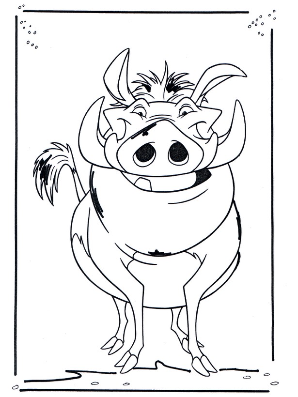ausmalbild Pumbaa Warzenschwein