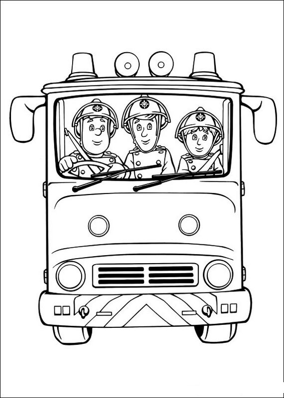 ausmalbild Drei Feuerwehrmanner