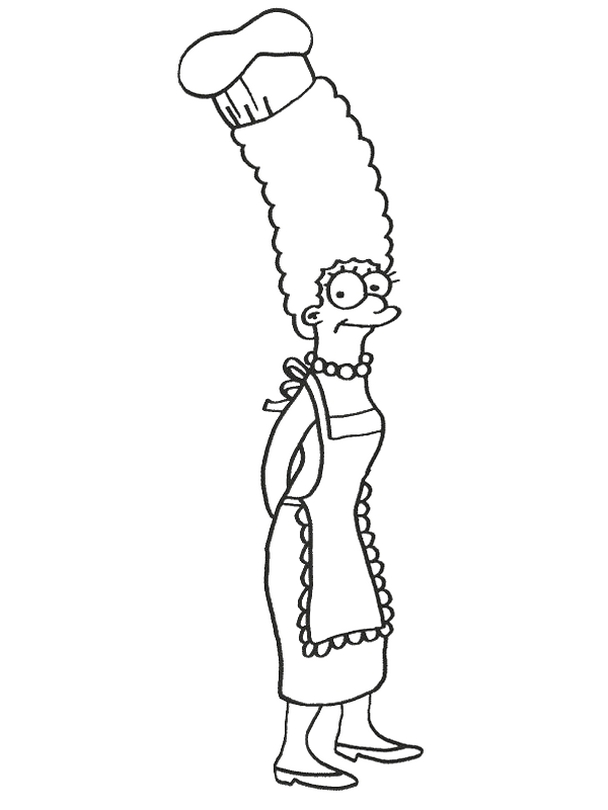 ausmalbild Marge die Mutter der Familie Simpsons