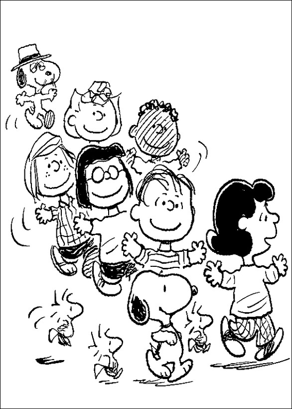 ausmalbild Die Familie von Snoopy