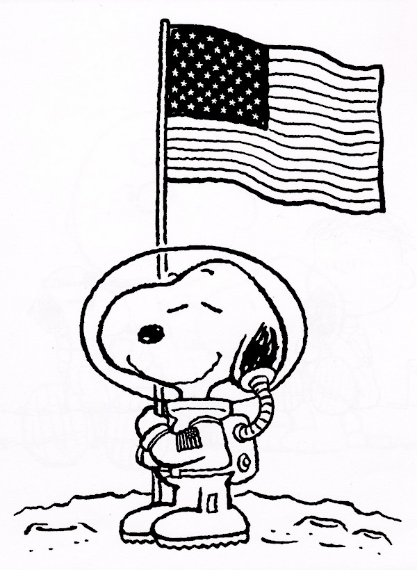 ausmalbild Ein Astronaut auf dem Mond
