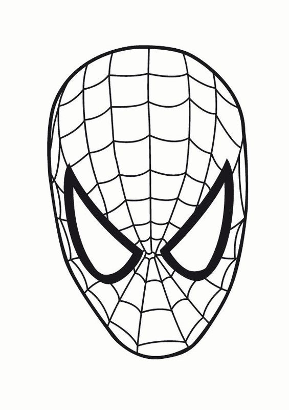 ausmalbild Halloween Spiderman Maske