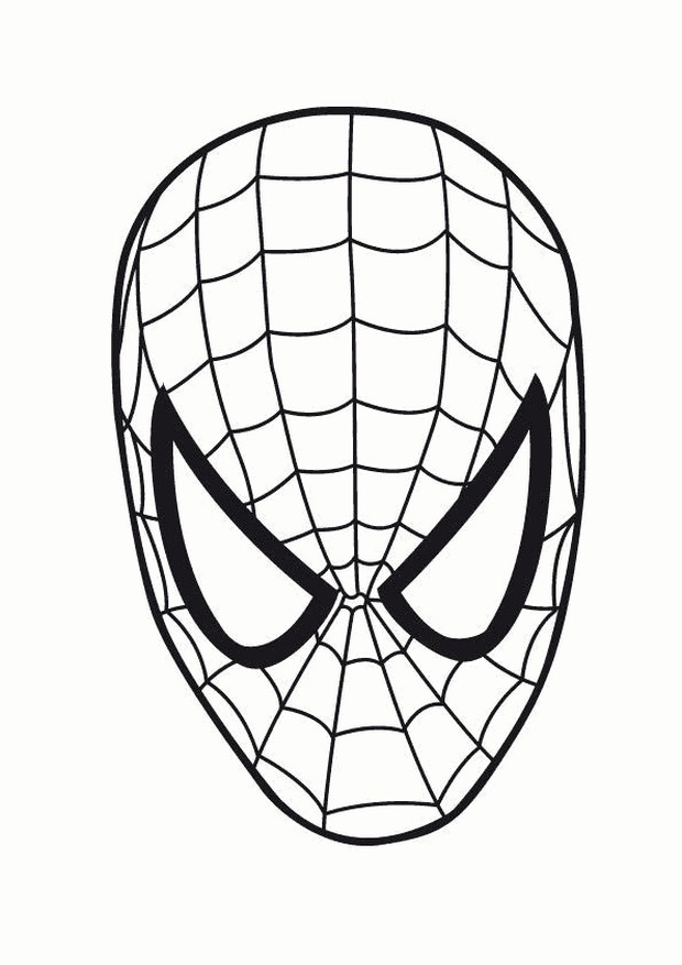 ausmalbild Spiderman Maske