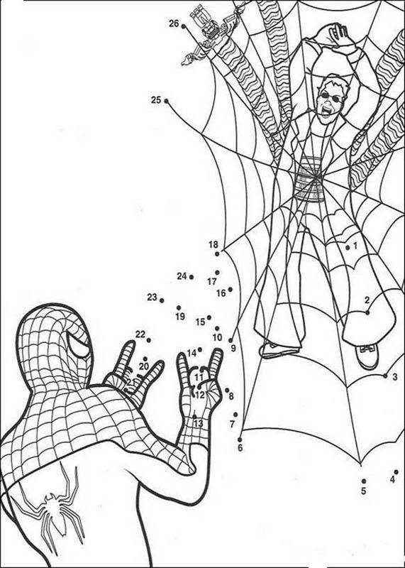 ausmalbild Zahlenbilder Spiderman