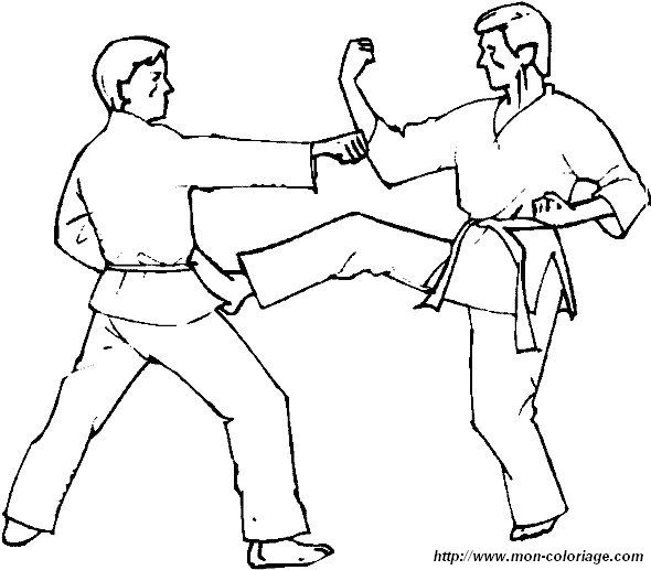 ausmalbild boxing judo karate 02