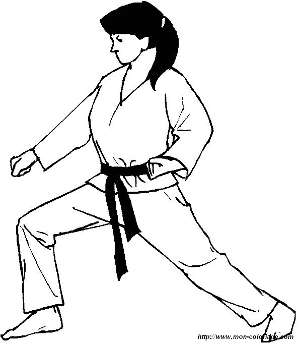 ausmalbild boxing judo karate 03