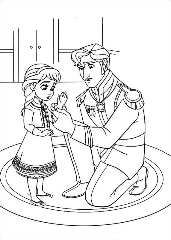 ausmalbild Elsa mit ihrem Vater