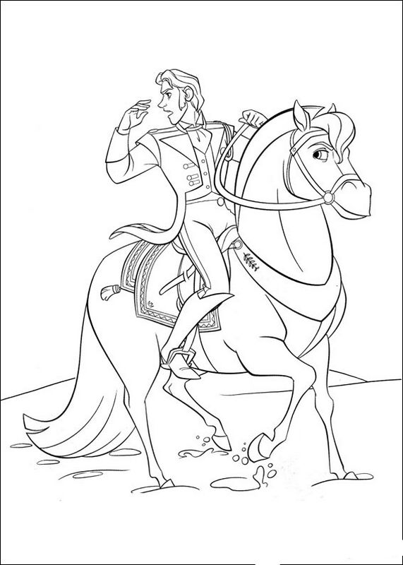 ausmalbild Prinz auf seinem Pferd