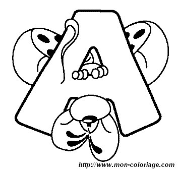 ausmalbild alphabet alphabetdiddl a  
