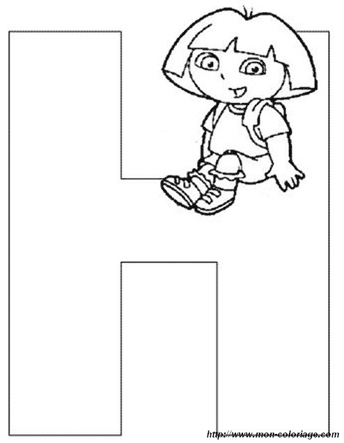 ausmalbild dora H