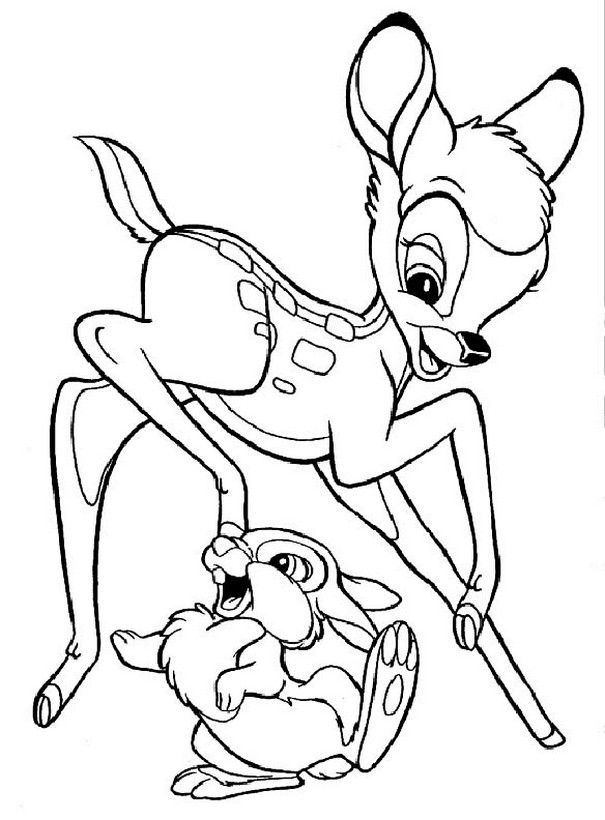 ausmalbild Bambis besten Freunden