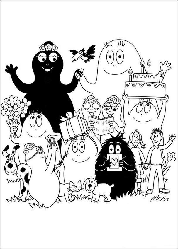 ausmalbild Die Familie Barbapapa