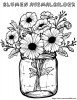 Tulpen mit anderen Blumen in einem Glas auf einem Tisch