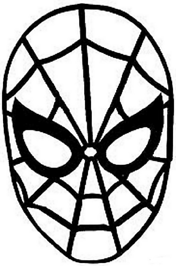 ausmalbild Spiderman Maske