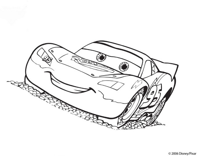 ausmalbild Lightning McQueen der rote Rennwagen