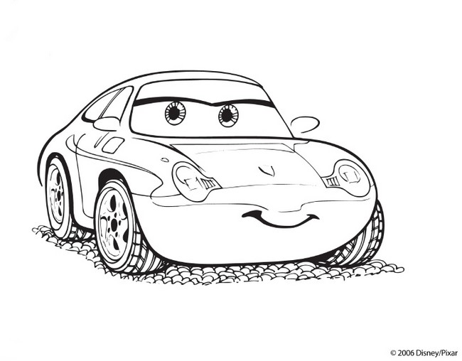 ausmalbild Sally Carrera Freundin der Lightning McQueen