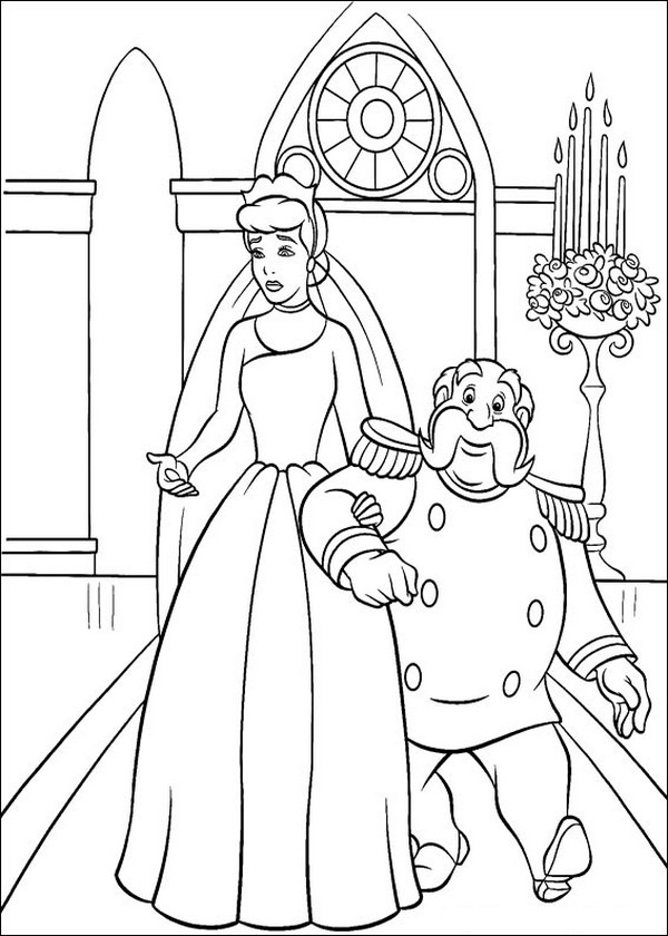 ausmalbild Cinderella und ihrem Stiefvater