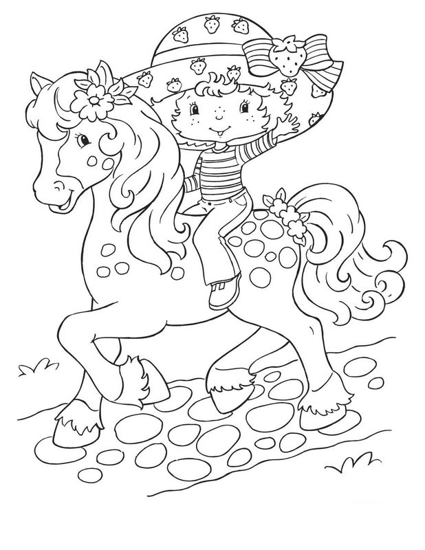 ausmalbild Auf seinem Pferd oder Pony