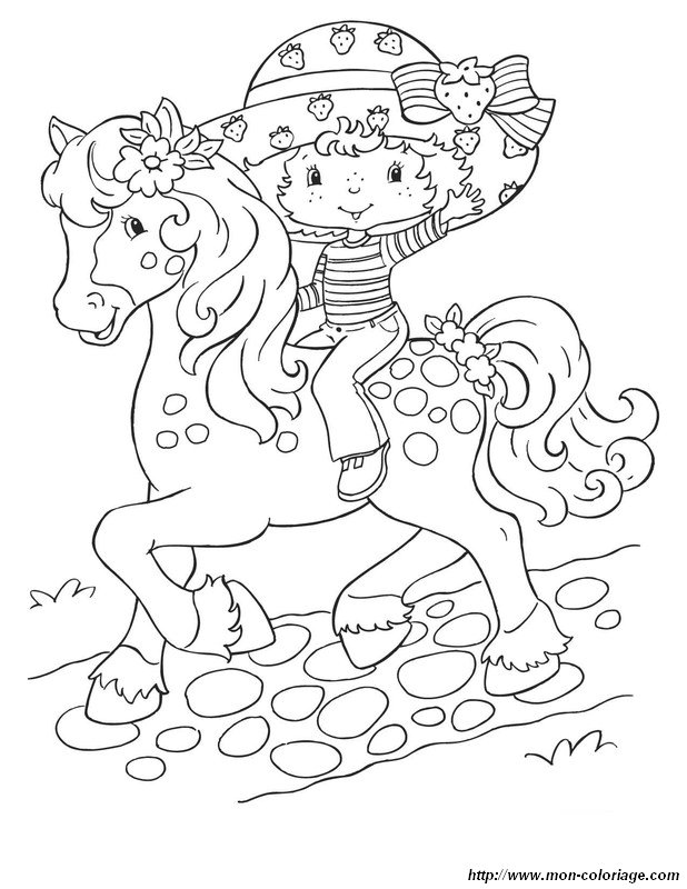 ausmalbild emily erdbeer auf seinem pferd
