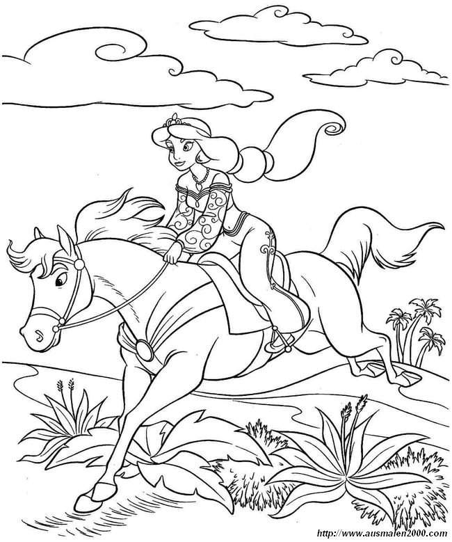 ausmalbild Esmeralda und sein Pferd