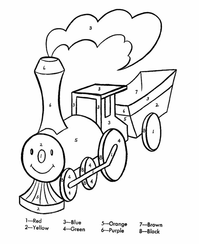ausmalbild Ein freundliches Lokomotive