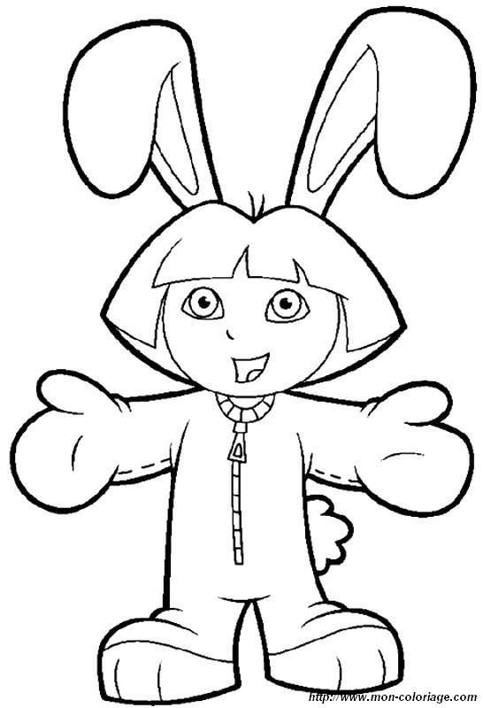 ausmalbild dora verkleidet als kaninchen