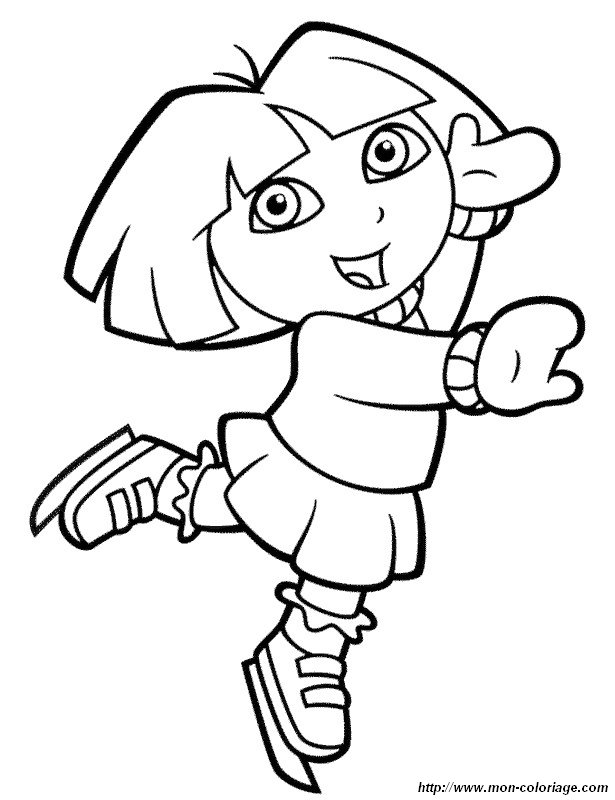 ausmalbild schlittschuhlaufen dora