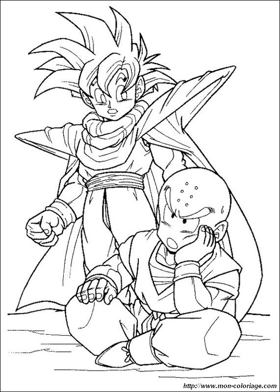 ausmalbild krillin und son gohan