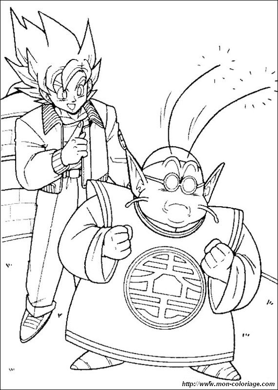 ausmalbild meister kaio und son goku