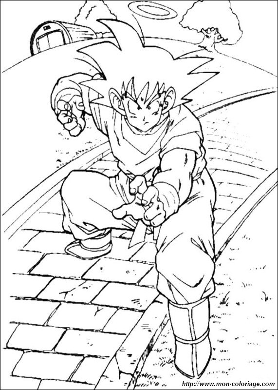 ausmalbild son goku ausbildung