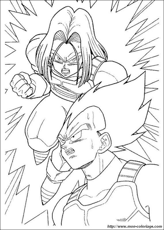 ausmalbild vegeta mit seinem sohn trunks