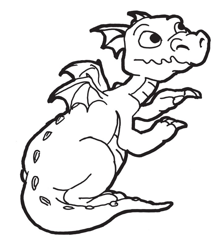 ausmalbild Ein Baby Drache