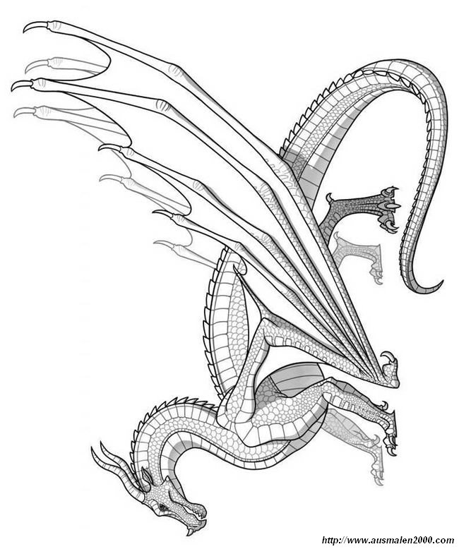 ausmalbild Ein grosser Drachen