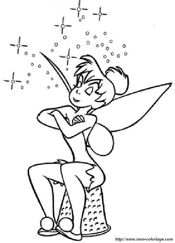 ausmalbild tinkerbell sitzend