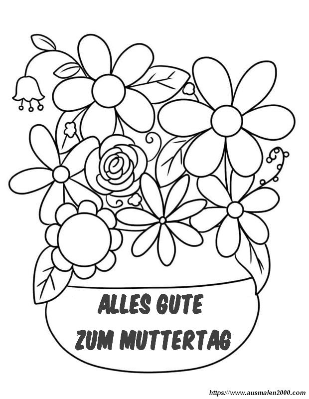 ausmalbild Es ist Muttertag zum Ausmalen