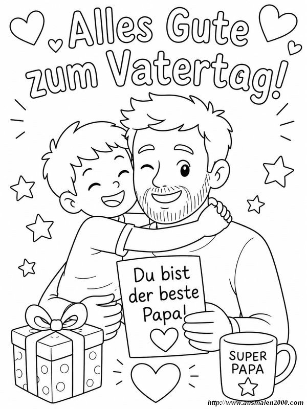 ausmalbild Es ist unfair dass sie den Vatertag vergassen
