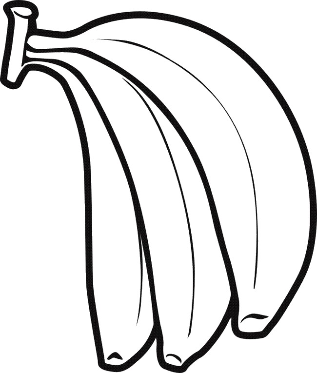 ausmalbild Drei Bananen